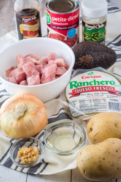 ingredients for pork tinga
