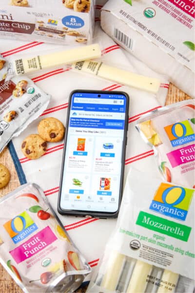 Albertsons mobile app with instore coupons showing on screen