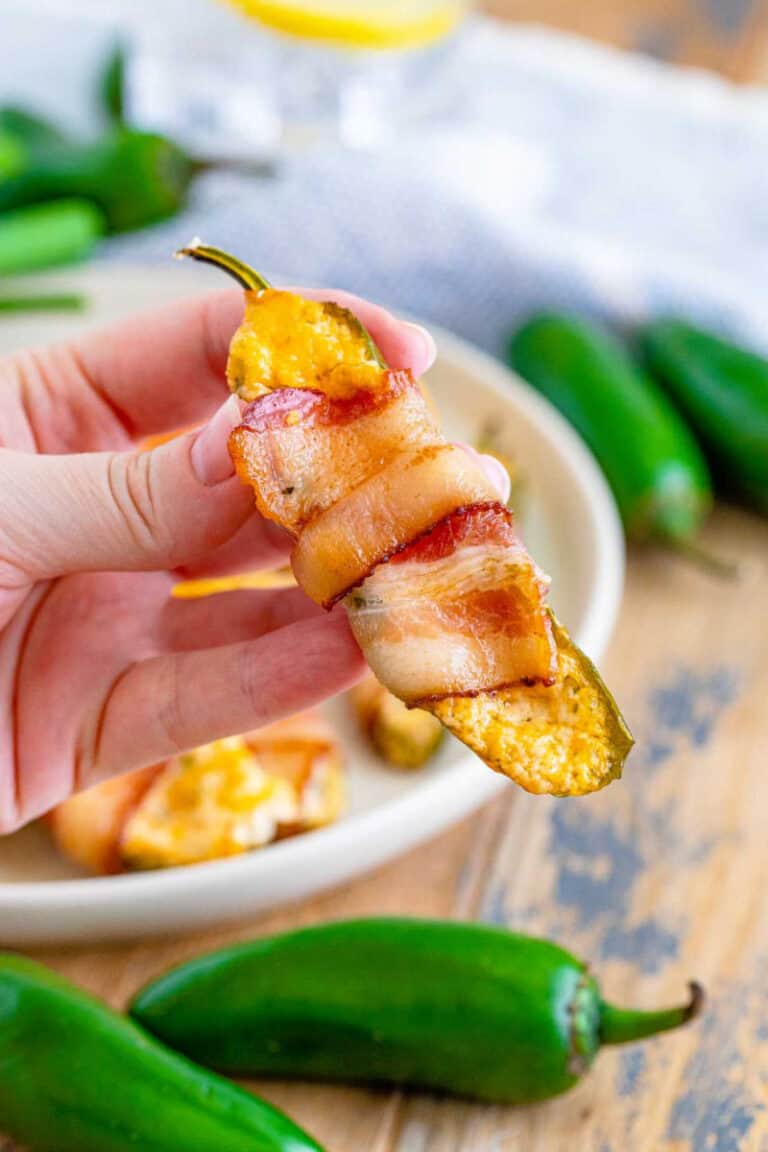 Bacon Wrapped Jalapeno Poppers • Bread Booze Bacon