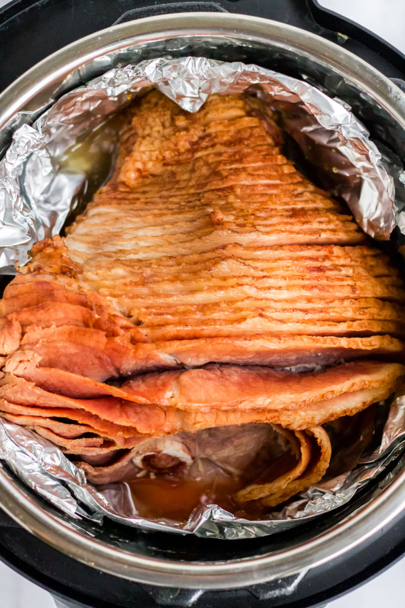 cooked spiral ham in an instant pot