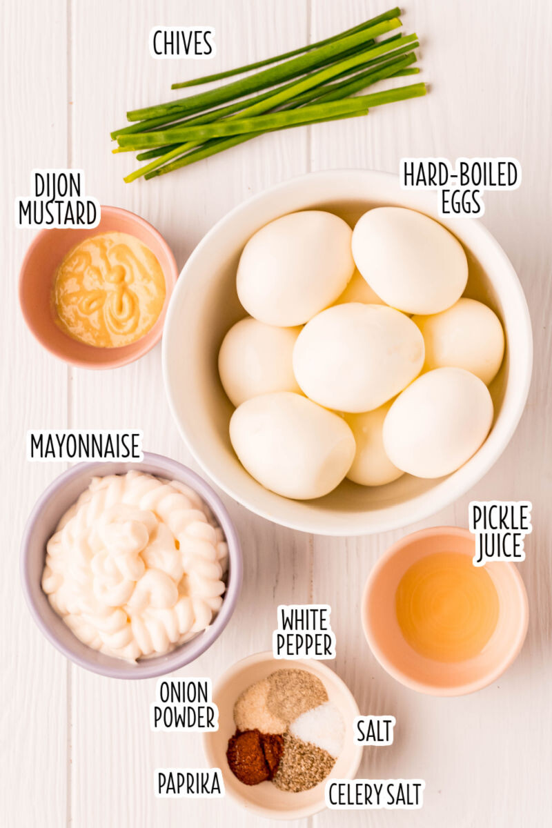 egg salad ingredients with text labels